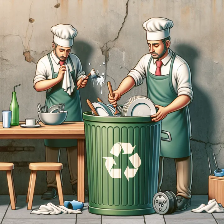 「餐具清潔」竟然跟「垃圾桶」有關？揭秘網友偷拍的驚人一幕！